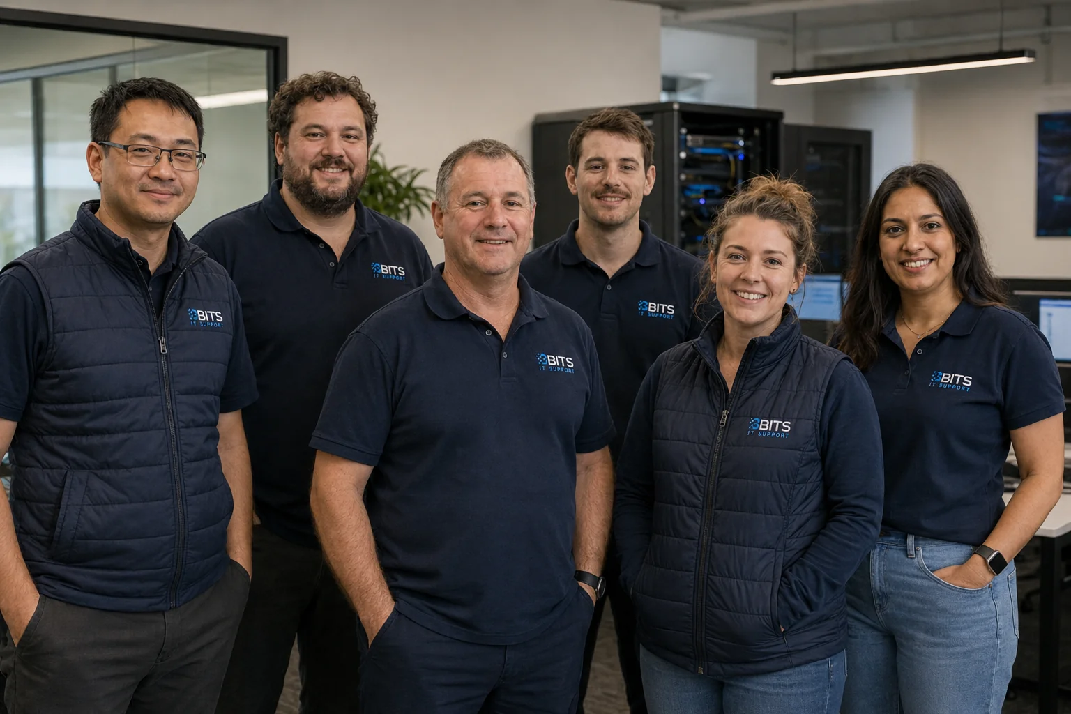 The BITS IT Support team, 6 Melbourne-based IT professionals